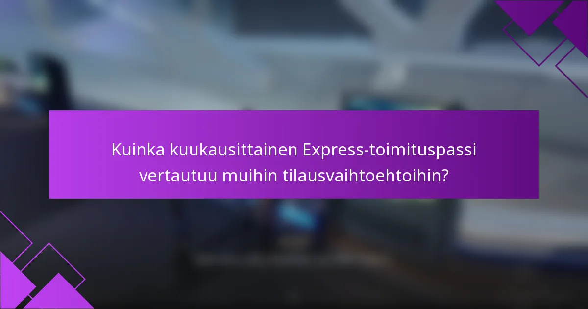Kuinka kuukausittainen Express-toimituspassi vertautuu muihin tilausvaihtoehtoihin?
